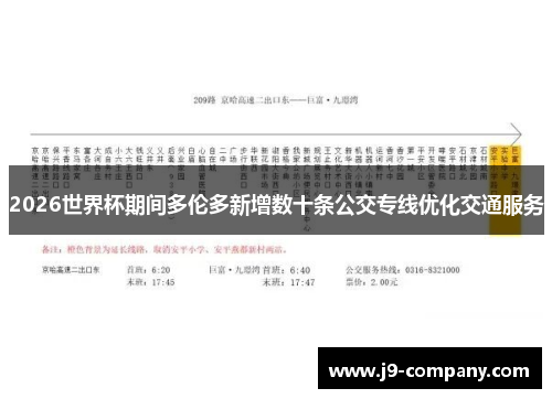 2026世界杯期间多伦多新增数十条公交专线优化交通服务 2026世界杯期间多伦多新增数十条公交专线优化交通服务